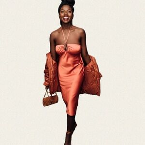 |NWOT| Abercrombie & Fitch Halter Satin Slip Midi Dress